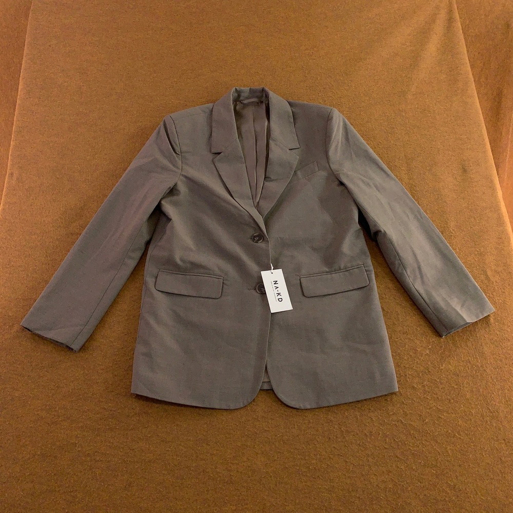 NA-KD Womens EU 36 US Small Brown Oversized Melange Blazer NWT